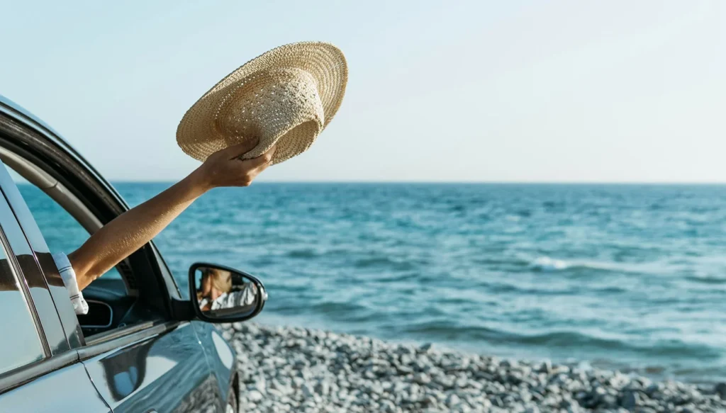 Pare-brise endommagé pendant un trajet de vacances