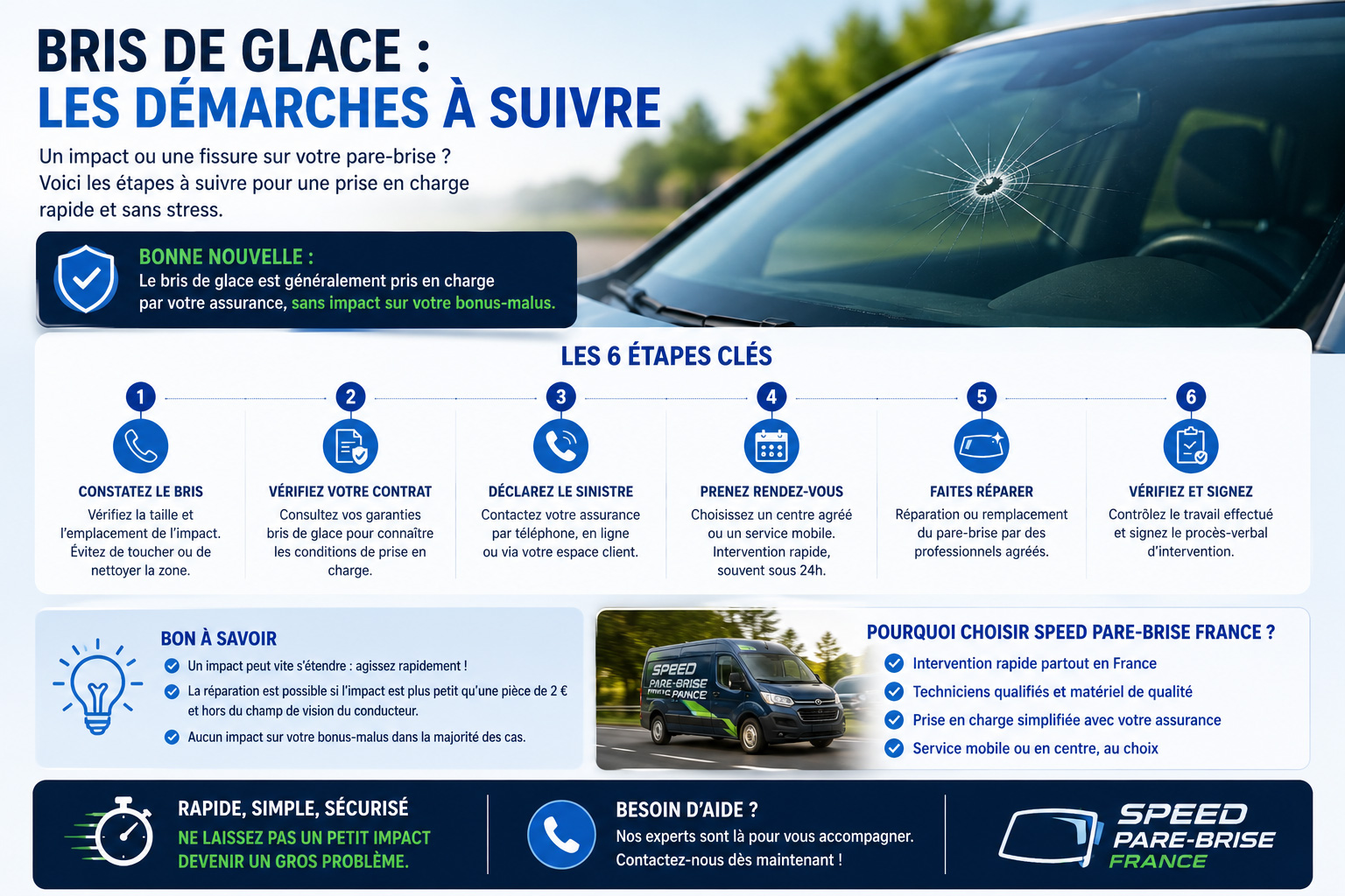 Démarches après un bris de glace