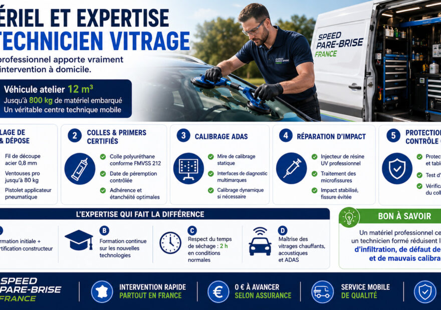 Matériel et expertise du technicien vitrage