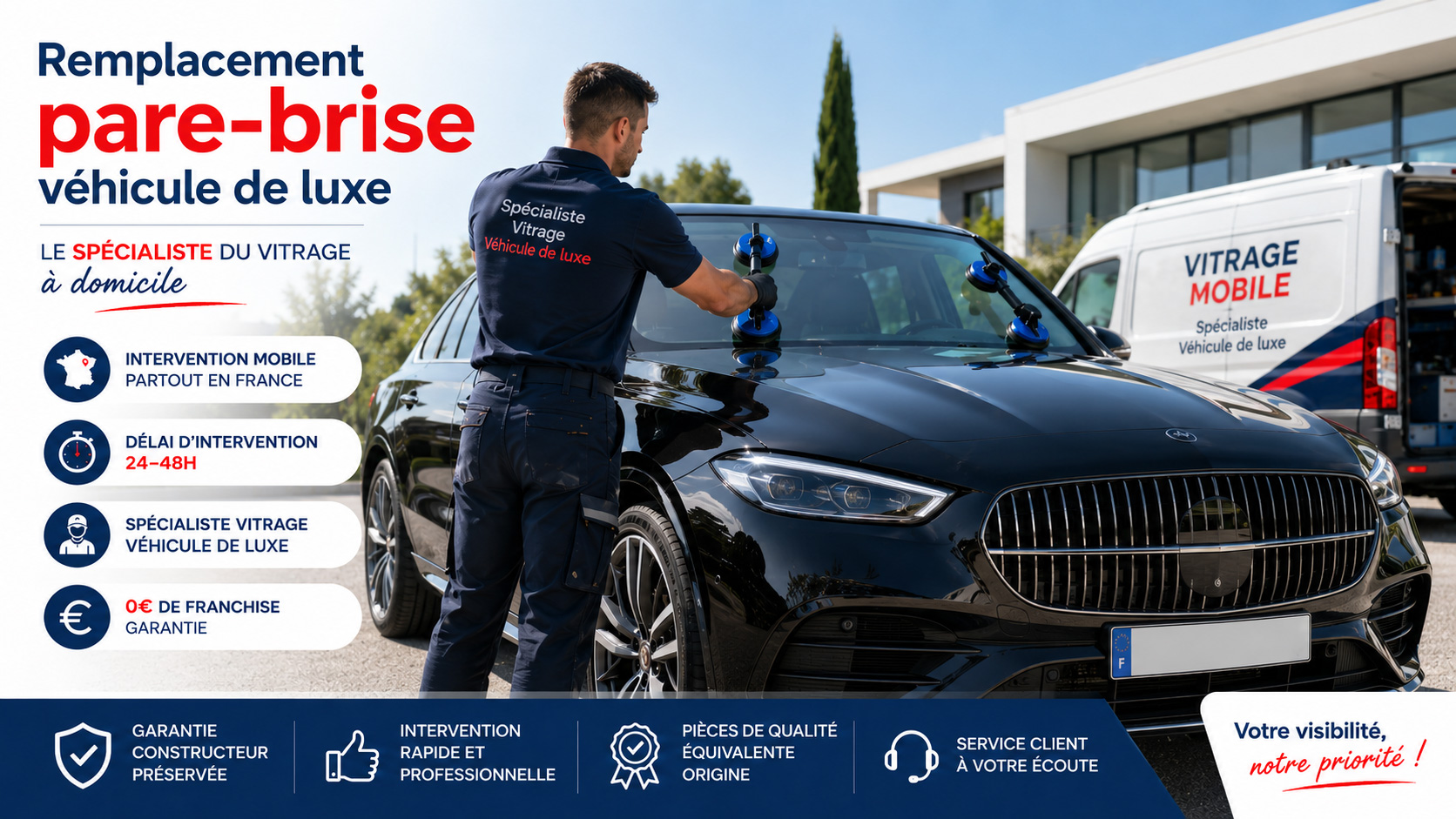 Remplacement Pare-Brise véhicule de luxe