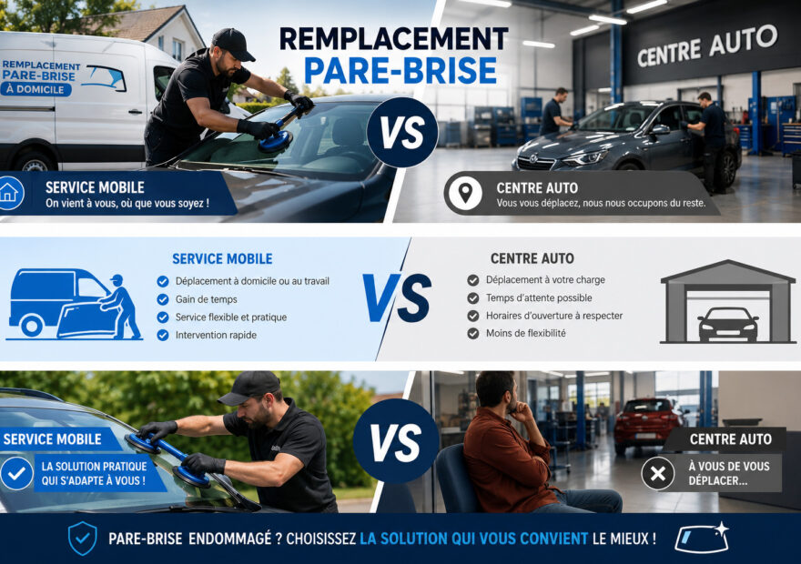 Remplacement pare-brise mobile vs centre auto