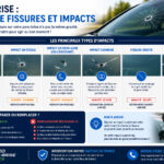 fissures et impacts sur un pare-brise