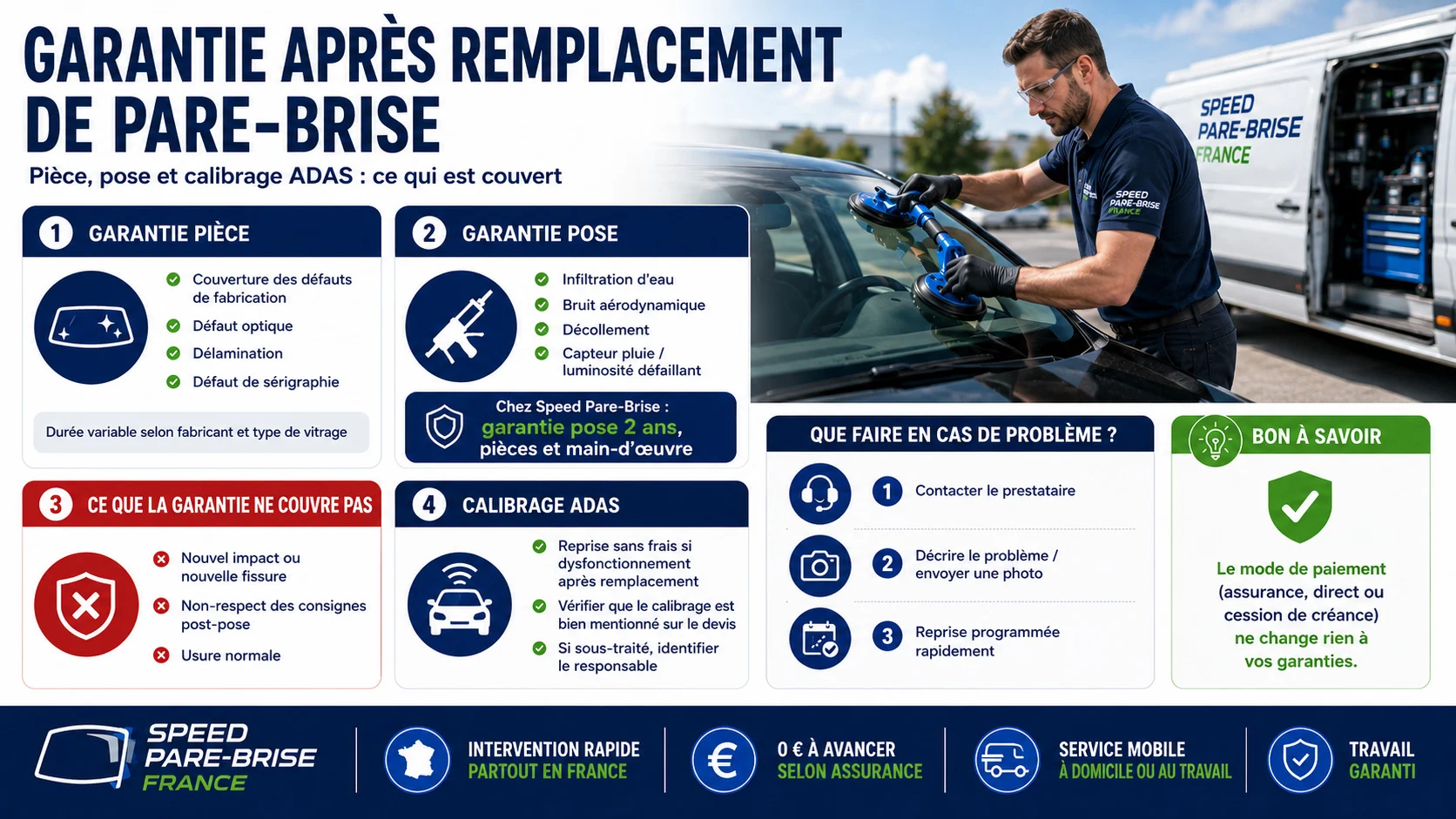 Garantie après remplacement de pare-brise
