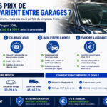 prix de pare-brise varient entre garages