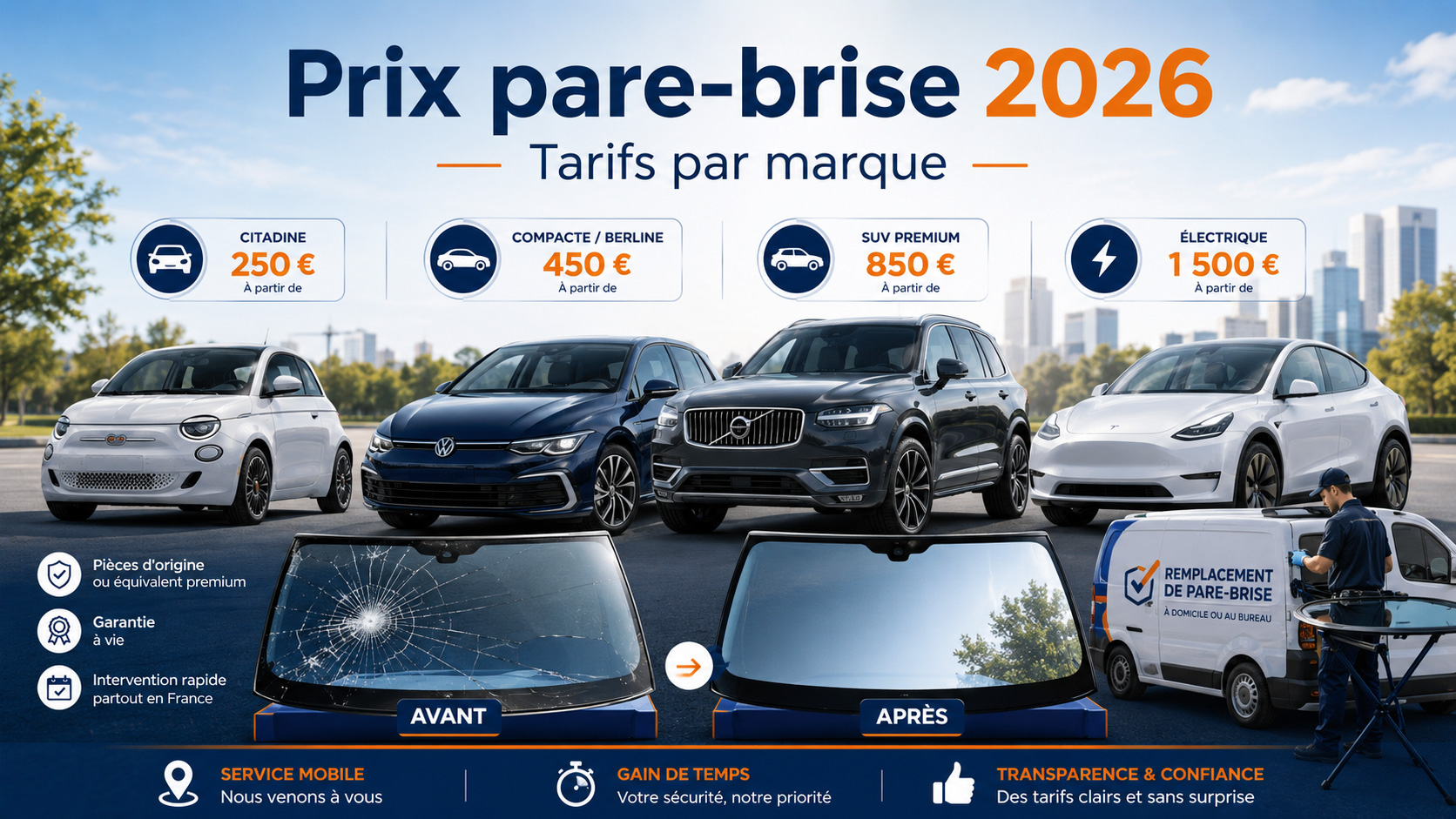 Prix d’un pare-brise en 2026