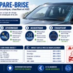 Illustration des différents types de pare-brise automobile