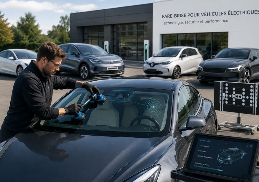 Pare-brise voiture électrique : spécificités Tesla, ID.4, Zoé, Polestar