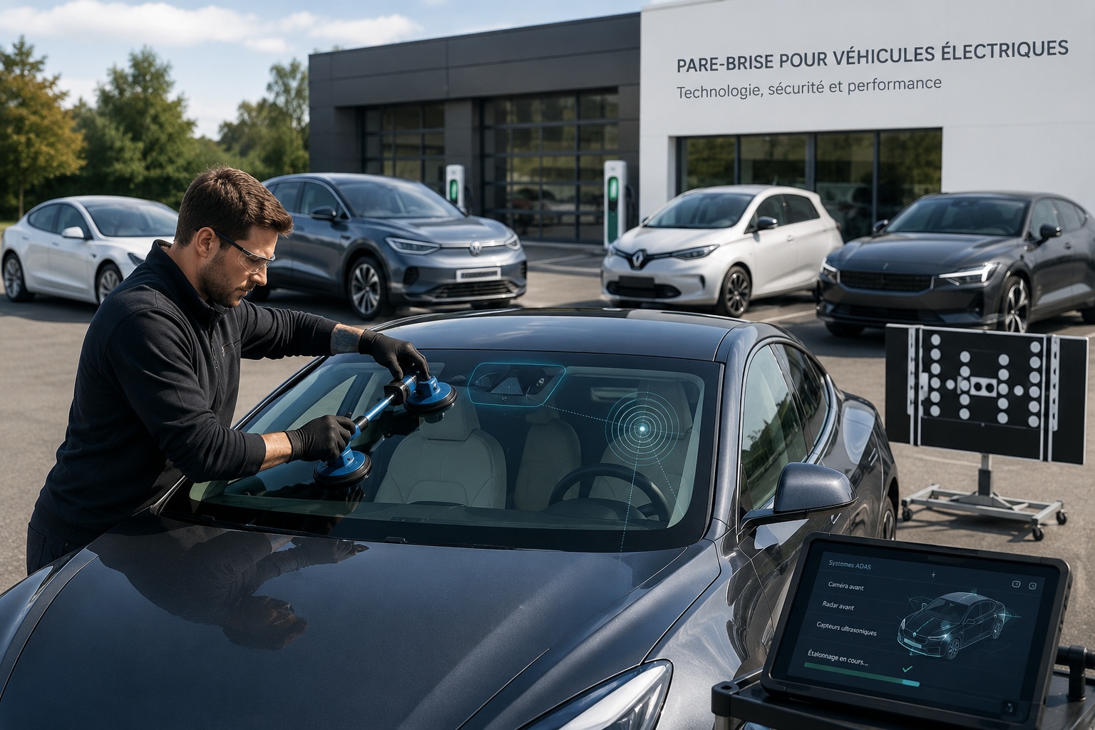 Pare-brise voiture électrique : spécificités Tesla, ID.4, Zoé, Polestar